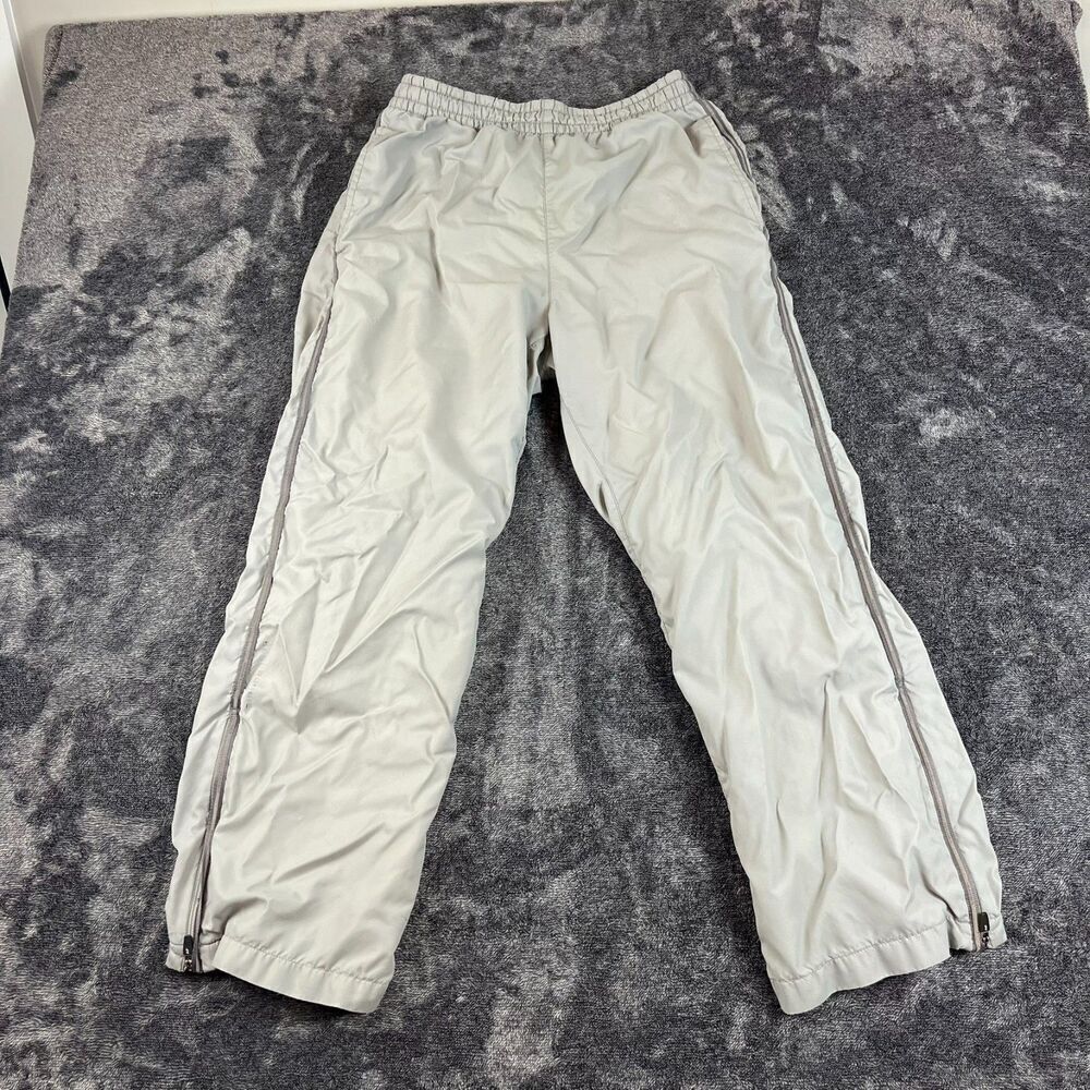 Vtg Abercrombie & Fitch Windbreaker Track Pants Zipper Ankle Men's S Gray Lined